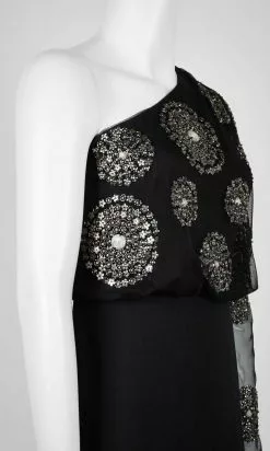 Adrianna Papell - AP1E206525 Embellished Asymmetric Trumpet Dress -Wedding Dresses shop online adrianna papell ap1e206525 embellished asymmetric trumpet dress evening dresses 14846780211283