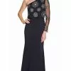 Adrianna Papell - AP1E206525 Embellished Asymmetric Trumpet Dress