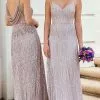 Adrianna Papell Platinum - 40327 Sequined A-Line Dress With Cowl Back 1 Adrianna Papell Platinum - 40327 Sequined A-Line Dress With Cowl Back -Wedding Dresses shop online adrianna papell platinum 40327 sequined a line dress with cowl back bridesmaid dresses 28657426104403