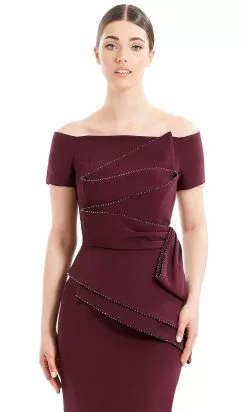 Alexander By Daymor 1661 - Off Shoulder Pleated Evening Gown -Wedding Dresses shop online alexander by daymor 1661f22 off shoulder pleated evening gown special occasion dress 30944739065939