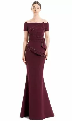 Alexander By Daymor 1661 - Off Shoulder Pleated Evening Gown -Wedding Dresses shop online alexander by daymor 1661f22 off shoulder pleated evening gown special occasion dress 30944739164243