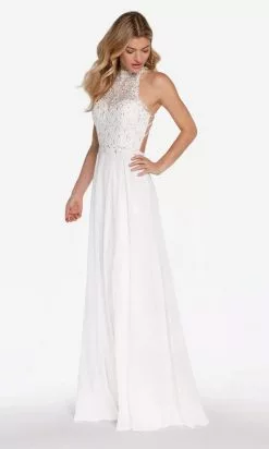 Alyce Paris - 60061 High Neck Lace Bodice Chiffon Gown