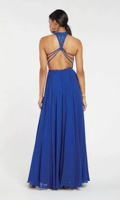 Alyce Paris - 60061 High Neck Lace Bodice Chiffon Gown -Wedding Dresses shop online alyce paris 60061 high neck lace bodice chiffon gown wedding dresses 11057409163347