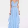 Alyce Paris - 60092 Plunging Asymmetrical Cascade Chiffon Gown -Wedding Dresses shop online alyce paris 60092 plunging asymmetrical cascade chiffon gown bridesmaid dresses 000 periwinkle 5543209893945