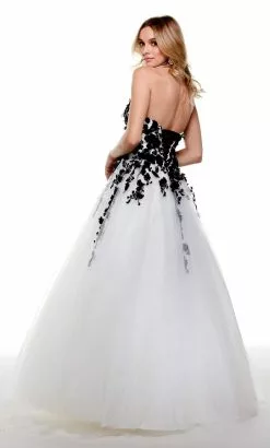 Alyce Paris - 61007 Floral Applique Strapless Tulle Ballgown -Wedding Dresses shop online alyce paris 61007 floral applique strapless tulle ballgown special occasion dress 28235875975251