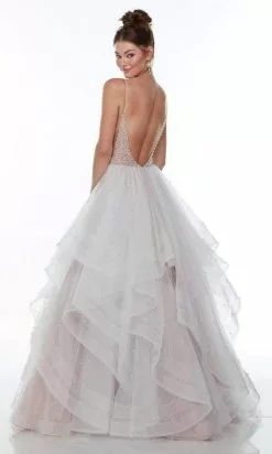 Alyce Paris - 61107 Pearl Beaded Organza A-Line Gown -Wedding Dresses shop online alyce paris 61107 pearl beaded organza a line gown wedding dresses 29289854828627