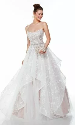 Alyce Paris - 61111 Scoop Neck Layered Ballgown -Wedding Dresses shop online alyce paris 61111 scoop neck layered ballgown formal gowns 29286337904723