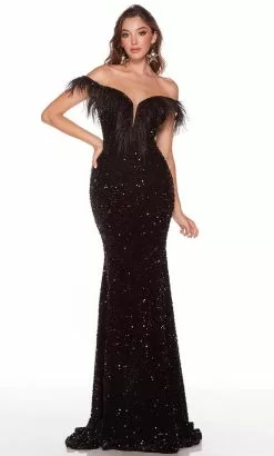 Alyce Paris 61373 - Feathered Sweetheart Sequin Prom Gown