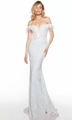 Alyce Paris 61373 - Feathered Sweetheart Sequin Prom Gown -Wedding Dresses shop online alyce paris 61373 feathered sweetheart sequin prom gown special occasion dress 000 magic opal 31714702557267