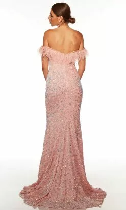 Alyce Paris 61373 - Feathered Sweetheart Sequin Prom Gown -Wedding Dresses shop online alyce paris 61373 feathered sweetheart sequin prom gown special occasion dress 31714702590035