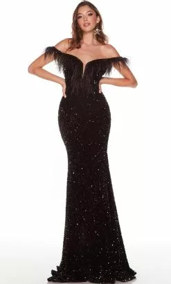 Alyce Paris 61373 - Feathered Sweetheart Sequin Prom Gown -Wedding Dresses shop online alyce paris 61373 feathered sweetheart sequin prom gown special occasion dress 31714703081555