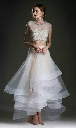 Andrea And Leo - 5281 Two-Piece Cutout Back Dress