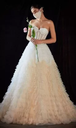 Andrea And Leo - A0767W Strapless Ruffled Ballgown