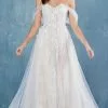 Andrea And Leo - A0822 Applique Off Shoulder A-Line Gown -Wedding Dresses shop online andrea and leo a0822 applique off shoulder a line gown wedding dresses 2 off white nude 15869225926739
