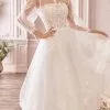 Andrea And Leo - A1016 Bishop Sleeve Collared Bridal Dress -Wedding Dresses shop online andrea and leo a1016 bishop sleeve collared bridal dress bridal dresses 2 off white 28808000372819
