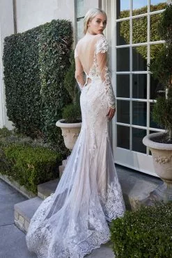 Andrea And Leo - A1022 Embroidered Lace Sheer Bridal Dress -Wedding Dresses shop online andrea and leo a1022 embroidered lace sheer bridal dress wedding dresses 29612254855251