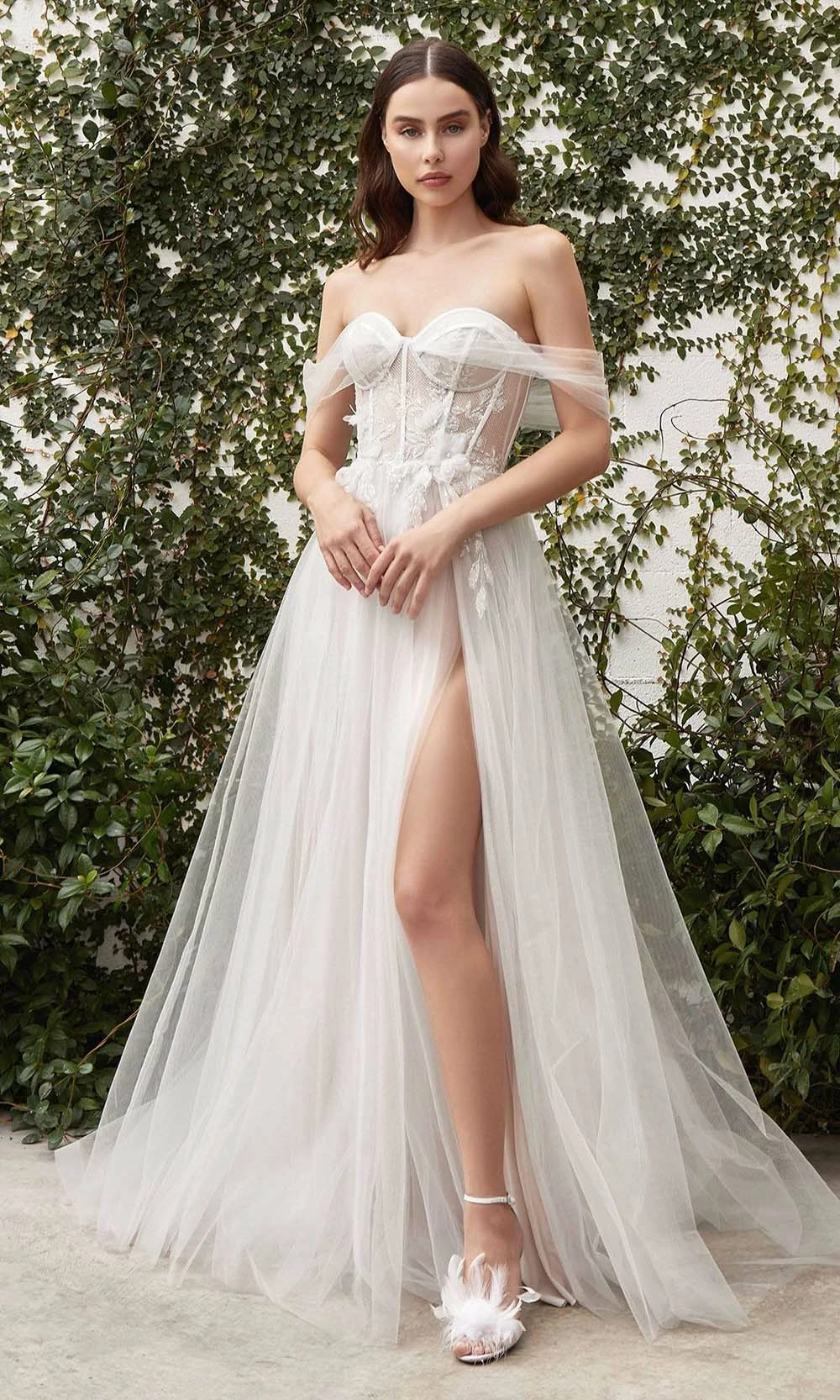 Andrea And Leo - A1036W Applique Corset Bridal Gown 3 Andrea And Leo - A1036W Applique Corset Bridal Gown