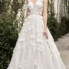Andrea And Leo - A1042W Sleeveless Applique Bridal Gown 2 Andrea And Leo - A1042W Sleeveless Applique Bridal Gown -Wedding Dresses shop online andrea and leo a1042w sleeveless applique bridal gown bridal dresses 2 off white 29473162821715