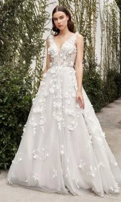 Andrea And Leo - A1042W Sleeveless Applique Bridal Gown