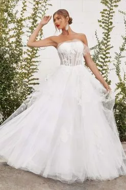 Andrea And Leo - A1050W Straight Across Corset Ballgown