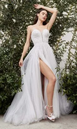 Andrea And Leo - A1071W Embellished Sweetheart Bridal Gown With Slit