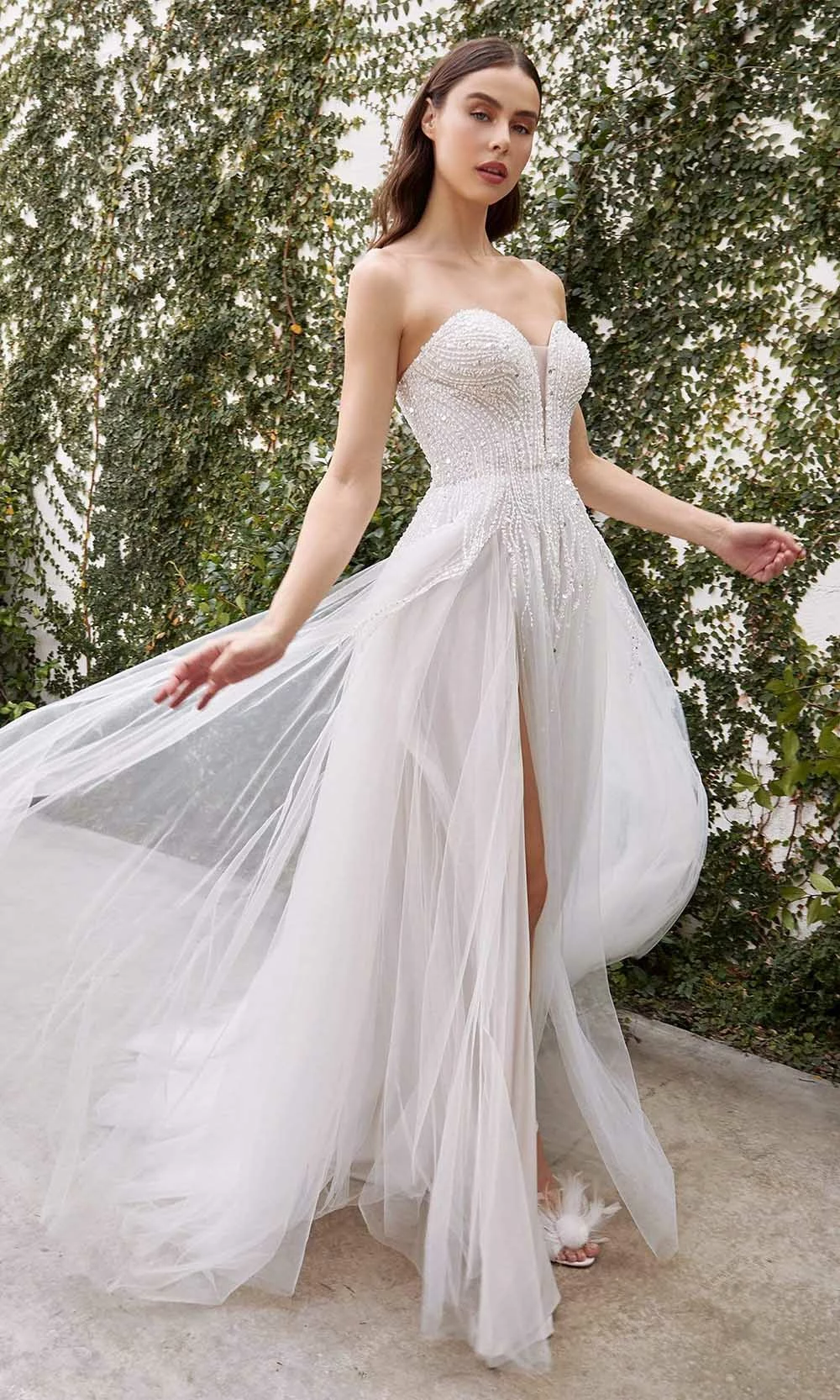 Andrea And Leo - A1071W Embellished Sweetheart Bridal Gown With Slit 4 Andrea And Leo - A1071W Embellished Sweetheart Bridal Gown With Slit - Image 2