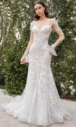 Andrea And Leo A1073WC - Long Sleeve V-Neck Wedding Dress