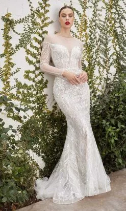 Andrea And Leo - A1085W Long Sleeve Lace Bridal Gown