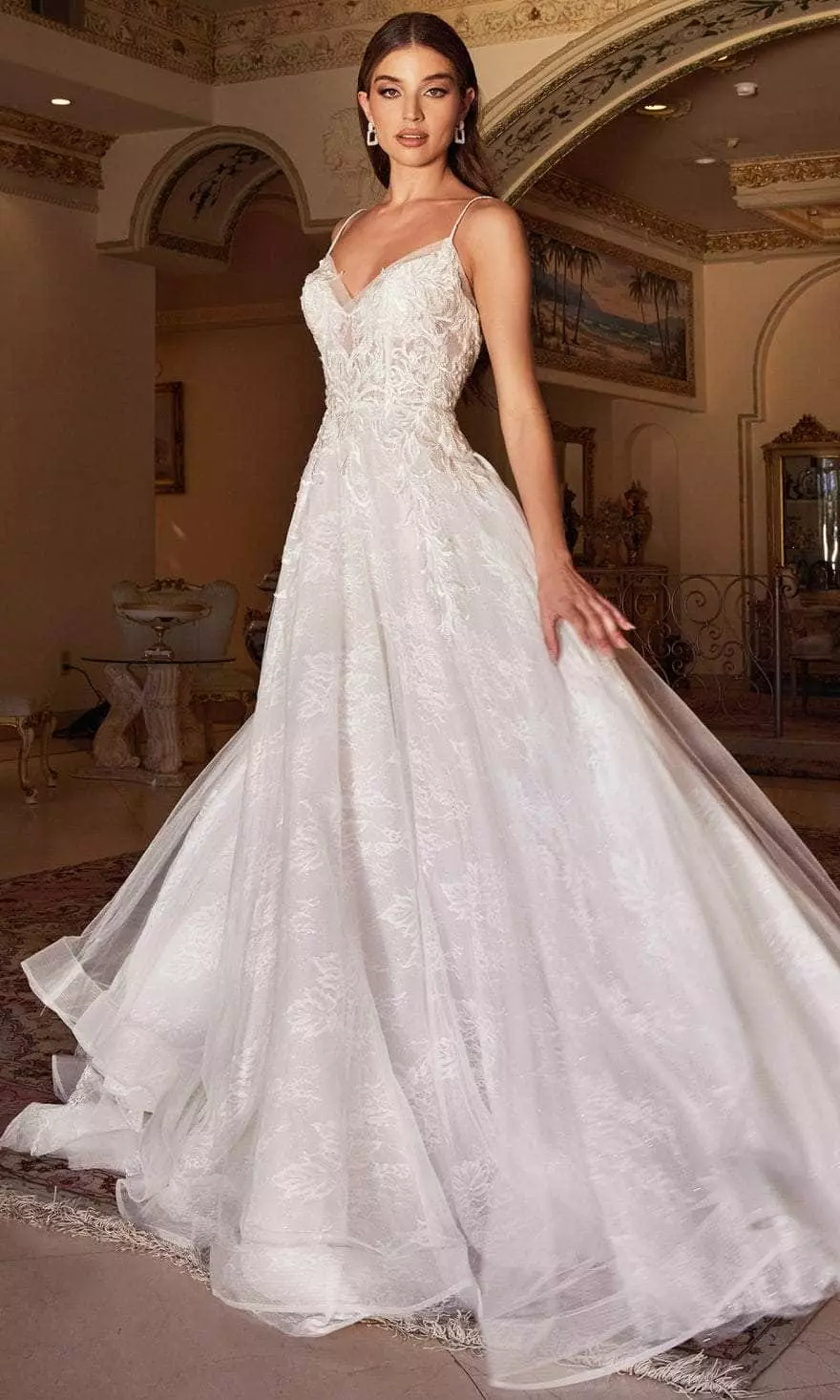 Andrea And Leo A1102W - Chantilly Lace A-Line Bridal Gown 3 Andrea And Leo A1102W - Chantilly Lace A-Line Bridal Gown