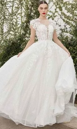Andrea And Leo - Bateau A-Line Bridal Dress A1082W - 1 Pc Off White In Size 6 Available