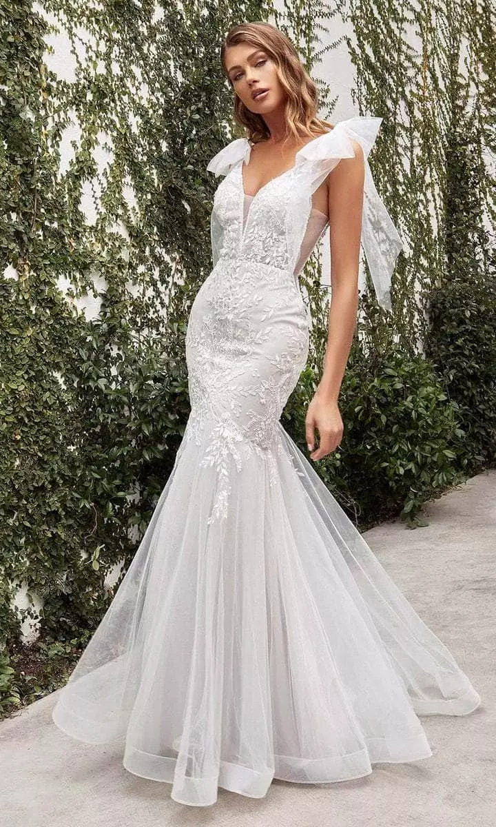 Andrea And Leo - V-Neck Embroidered Wedding Gown A1039W - 1 Pc Off White In Size 6 Available 3 Andrea And Leo - V-Neck Embroidered Wedding Gown A1039W - 1 Pc Off White In Size 6 Available