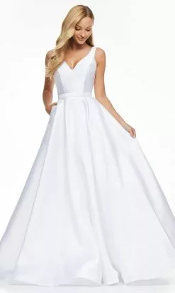 Ashley Lauren - 11094 V Neck Simple A-line Bridal Dress 7 Ashley Lauren - 11094 V Neck Simple A-line Bridal Dress -Wedding Dresses shop online ashley lauren 11094 v neck simple a line bridal dress bridal dresses 28701607788627