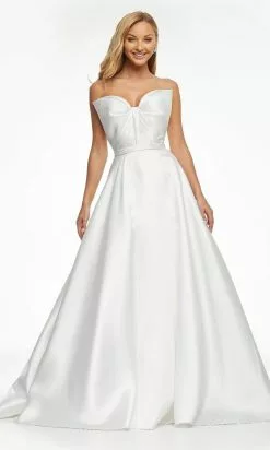 Ashley Lauren - 11097 Bow Accent Strapless Bodice Mikado Ballgown
