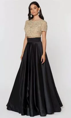 Ashley Lauren - 1251 Beaded Two Piece Ball Gown -Wedding Dresses shop online ashley lauren 1251 beaded two piece ball gown special occasion dress 0 black 28333519994963