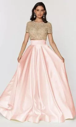 Ashley Lauren - 1251 Beaded Two Piece Ball Gown -Wedding Dresses shop online ashley lauren 1251 beaded two piece ball gown special occasion dress 0 blush 28333519962195