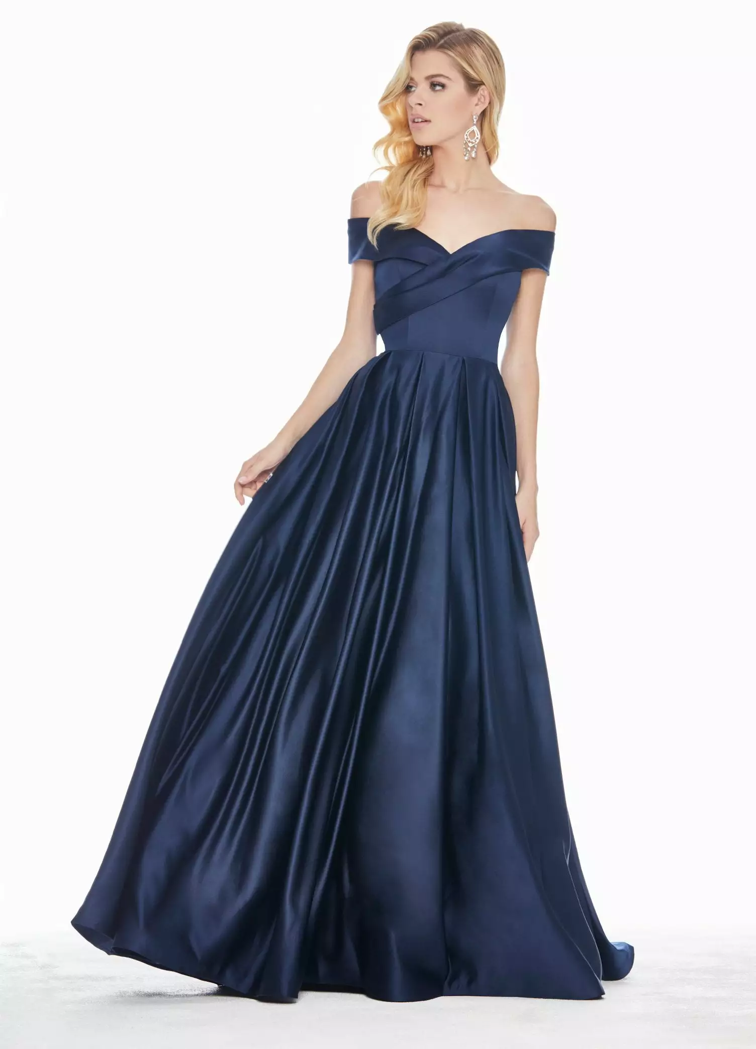 Ashley Lauren - 1343 Surplice Off Shoulder Satin Ballgown 8 Ashley Lauren - 1343 Surplice Off Shoulder Satin Ballgown - Image 6