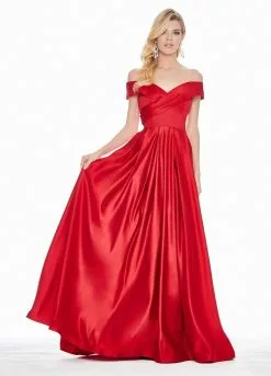 Ashley Lauren - 1343 Surplice Off Shoulder Satin Ballgown 20 Ashley Lauren - 1343 Surplice Off Shoulder Satin Ballgown -Wedding Dresses shop online ashley lauren 1343 surplice off shoulder satin ballgown special occasion dress 0 red 29047798628435