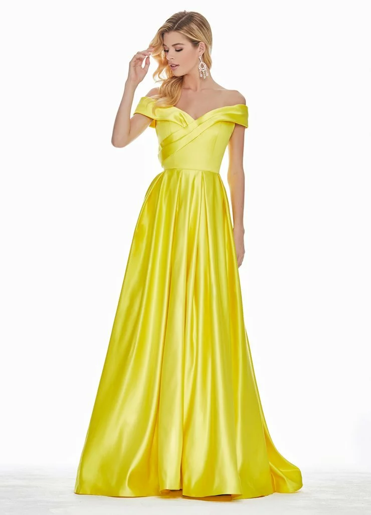Ashley Lauren - 1343 Surplice Off Shoulder Satin Ballgown 12 Ashley Lauren - 1343 Surplice Off Shoulder Satin Ballgown - Image 10