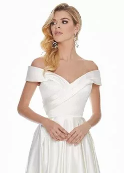 Ashley Lauren - 1343 Surplice Off Shoulder Satin Ballgown 17 Ashley Lauren - 1343 Surplice Off Shoulder Satin Ballgown -Wedding Dresses shop online ashley lauren 1343 surplice off shoulder satin ballgown special occasion dress 6917461508179