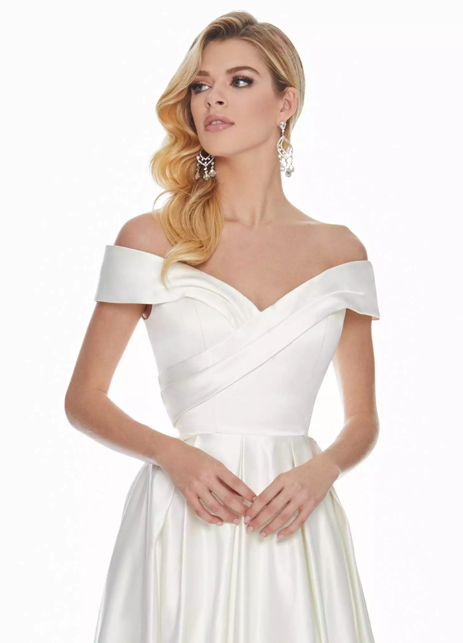 Ashley Lauren - 1343 Surplice Off Shoulder Satin Ballgown 7 Ashley Lauren - 1343 Surplice Off Shoulder Satin Ballgown - Image 5