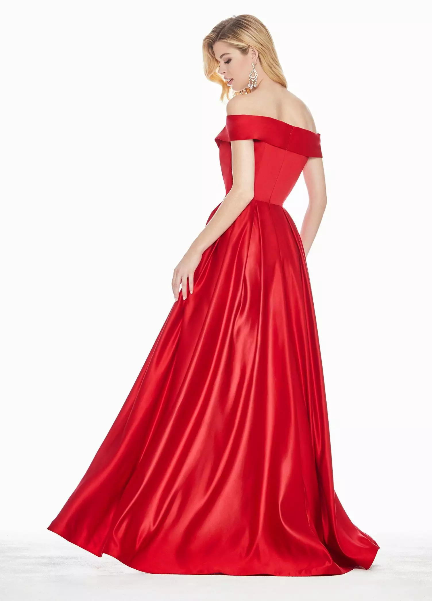 Ashley Lauren - 1343 Surplice Off Shoulder Satin Ballgown 11 Ashley Lauren - 1343 Surplice Off Shoulder Satin Ballgown - Image 9