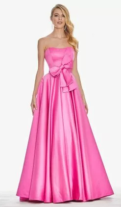 Ashley Lauren - 1367 Strapless Oversized Bow Satin A-Line Gown