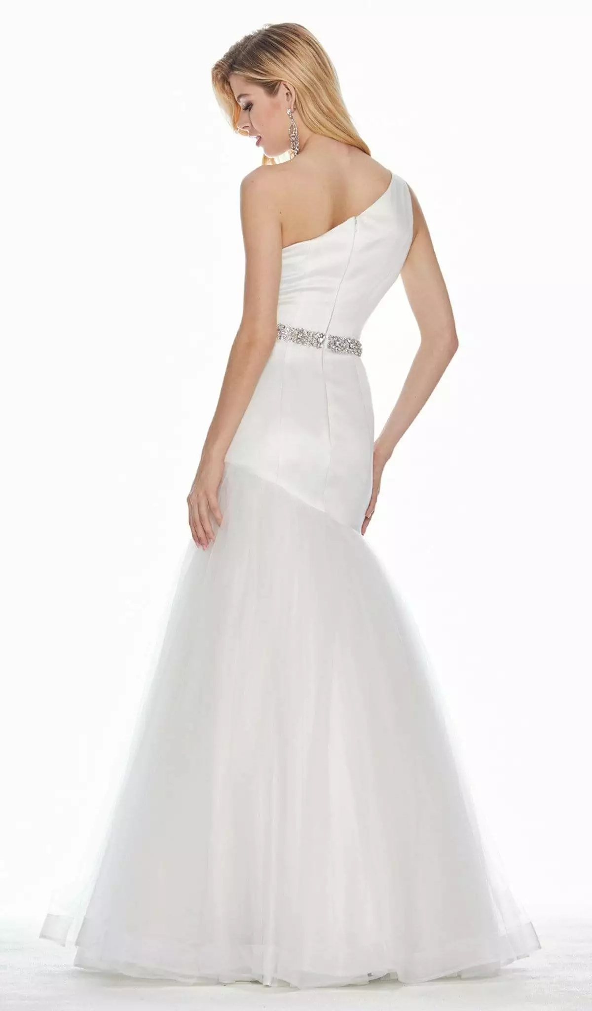 Ashley Lauren - 1368 Embellished One Shoulder Satin Tulle Dress 4 Ashley Lauren - 1368 Embellished One Shoulder Satin Tulle Dress - Image 2