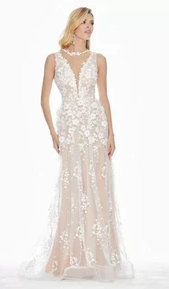 Ashley Lauren - 1392 Embroidered Organza A-line Dress