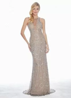 Ashley Lauren - 1431 Sequined Sheath Evening Dress -Wedding Dresses shop online ashley lauren 1431 sequined sheath evening dress special occasion dress 0 silver lead nude 7429854658643