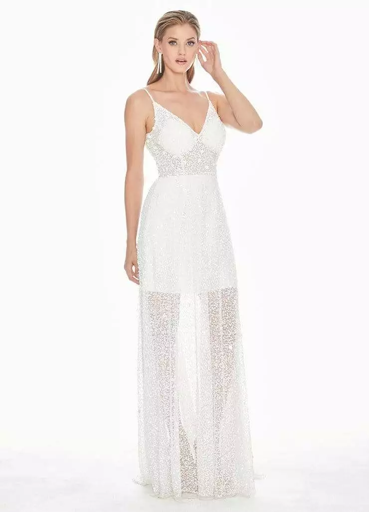 Ashley Lauren - 1459 Sparkly Beads And Sequins Sheer Evening Dress 8 Ashley Lauren - 1459 Sparkly Beads And Sequins Sheer Evening Dress - Image 6