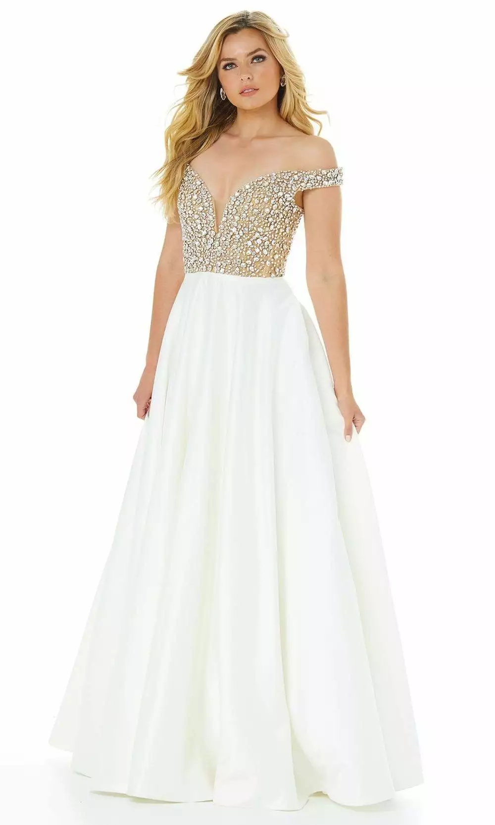 Ashley Lauren - 1792A Bejeweled Deep Off Shoulder Ballgown 3 Ashley Lauren - 1792A Bejeweled Deep Off Shoulder Ballgown