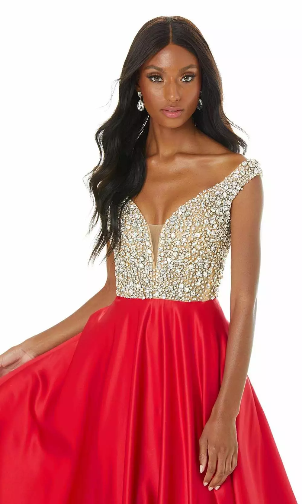 Ashley Lauren - 1792A Bejeweled Deep Off Shoulder Ballgown 7 Ashley Lauren - 1792A Bejeweled Deep Off Shoulder Ballgown - Image 5