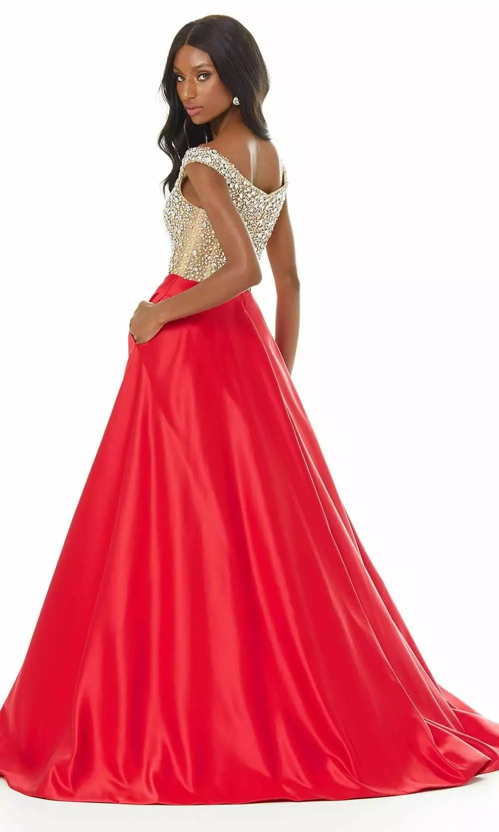 Ashley Lauren - 1792A Bejeweled Deep Off Shoulder Ballgown 6 Ashley Lauren - 1792A Bejeweled Deep Off Shoulder Ballgown - Image 4