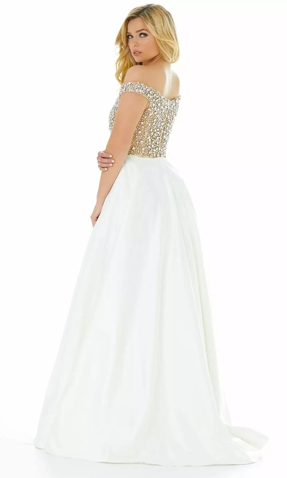 Ashley Lauren - 1792A Bejeweled Deep Off Shoulder Ballgown 4 Ashley Lauren - 1792A Bejeweled Deep Off Shoulder Ballgown - Image 2